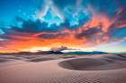 Sandy desert at sunset or sunrise. (AI Generated) Art Print